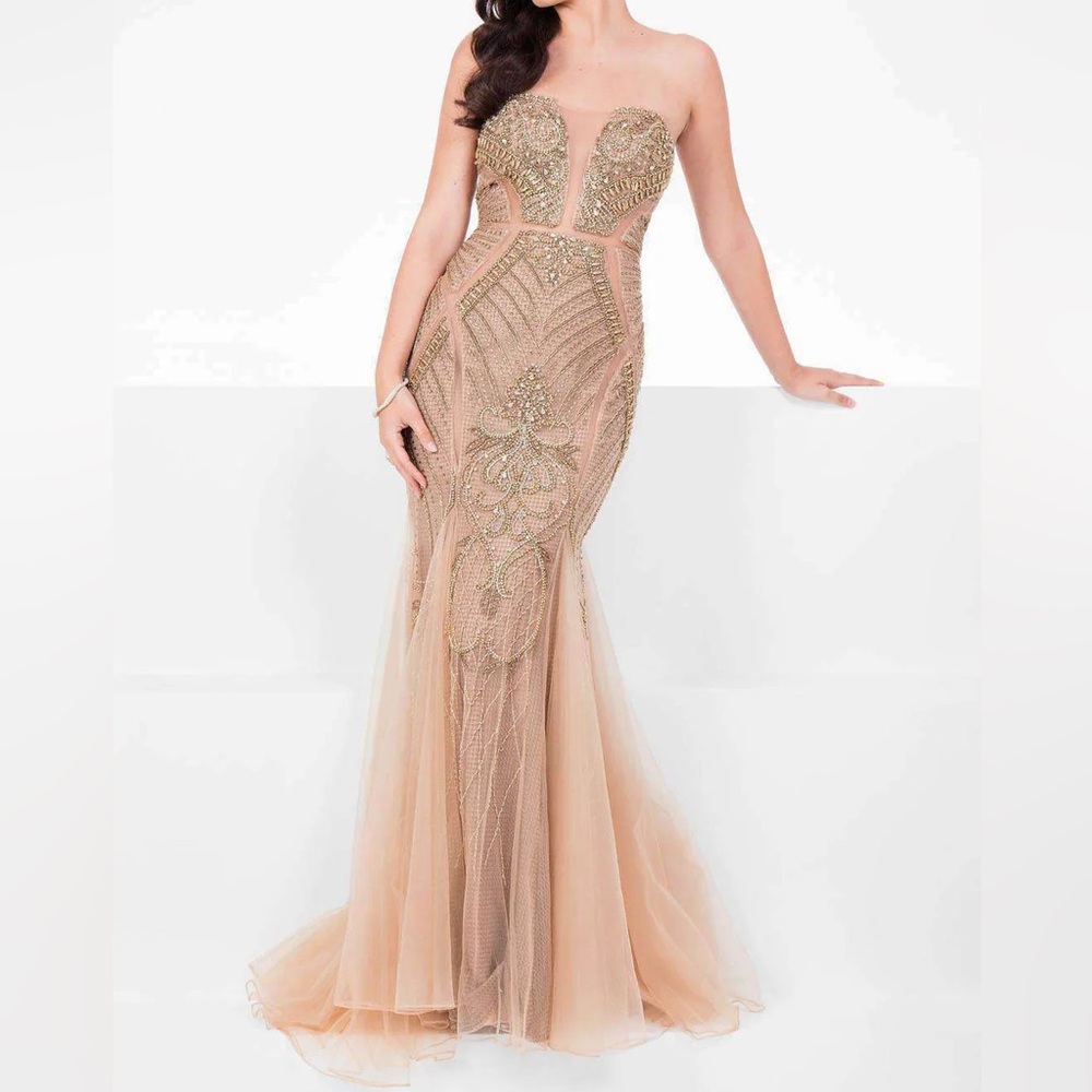 Terani Champagne Prom Dress